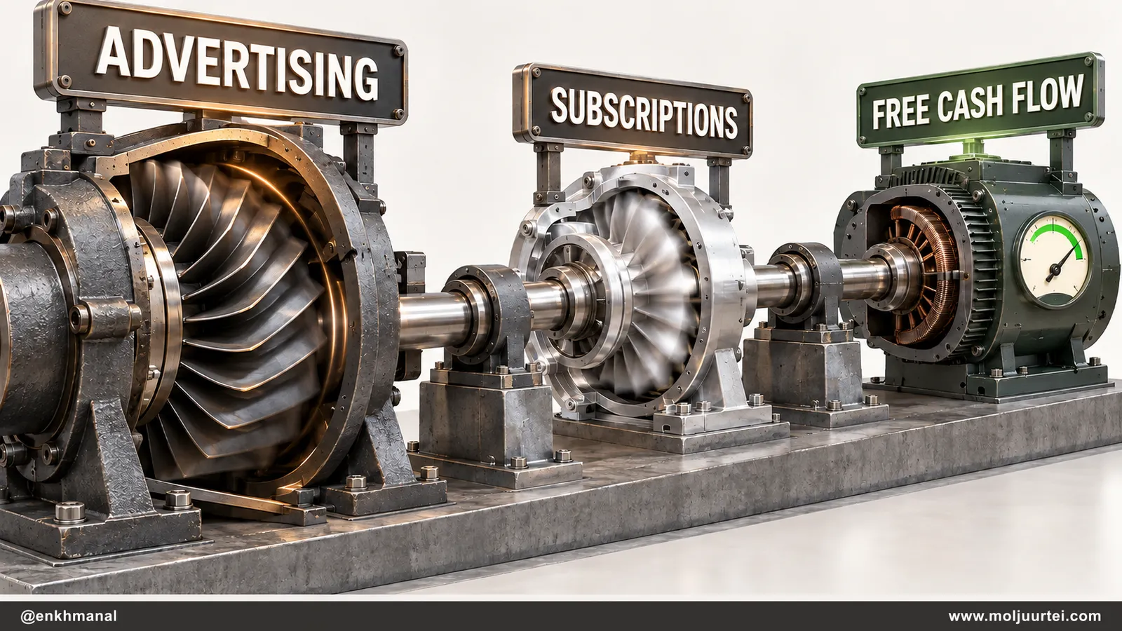 Advertising and subscriptions drive one shared shaft and free cash flow generator