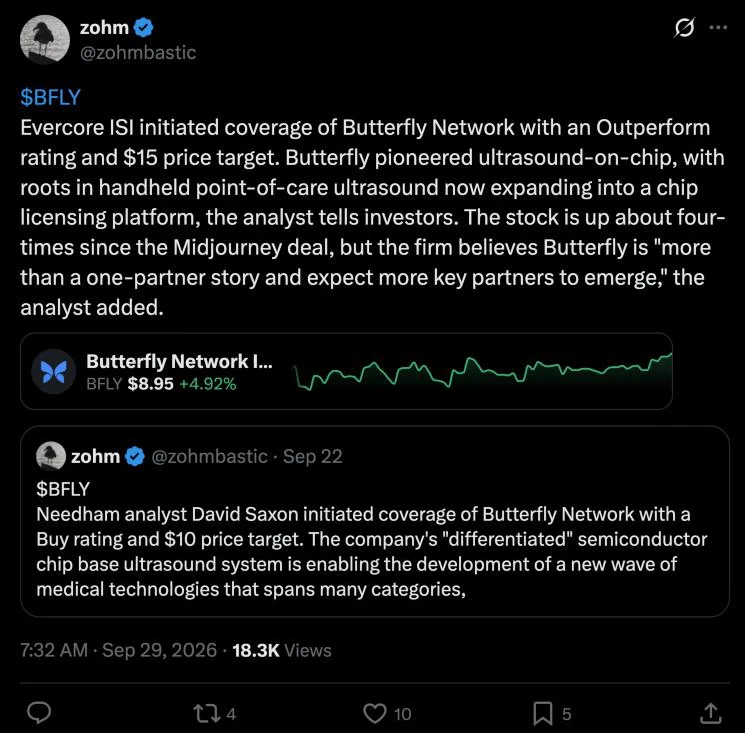 Post on Evercore ISI and Needham initiations