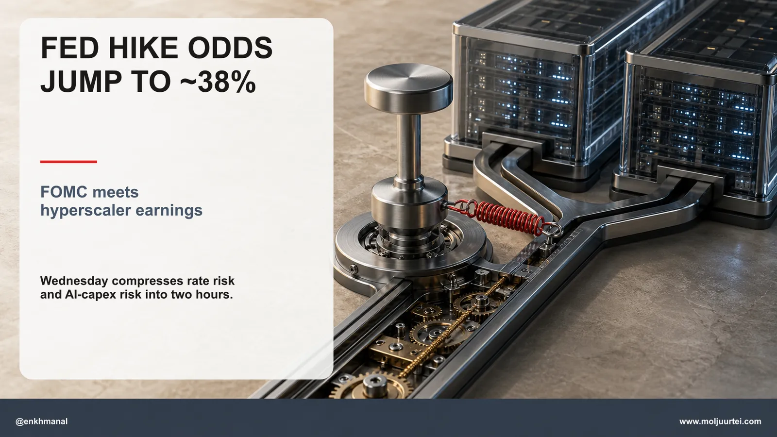 Fed Rate-Hike Odds Jump to ~38% Ahead of Wednesday's FOMC-Earnings Collision
